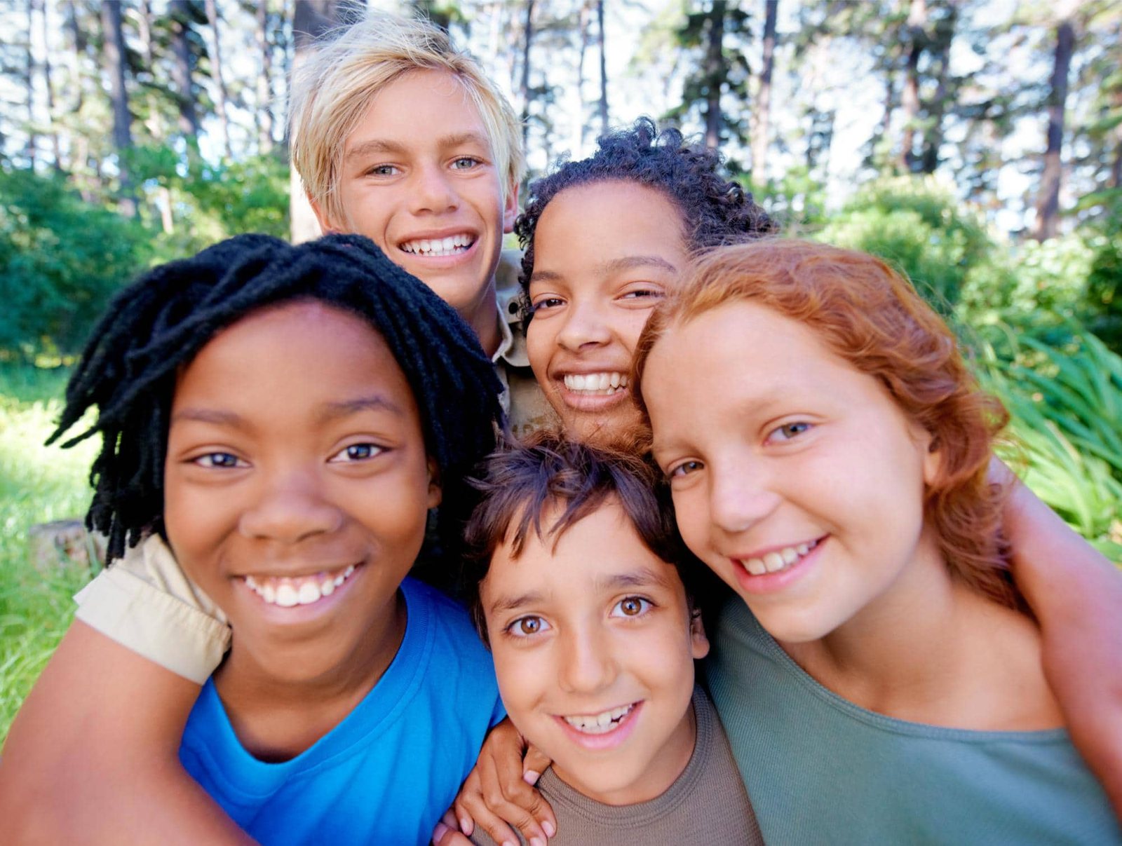 Group of young patients smiling together