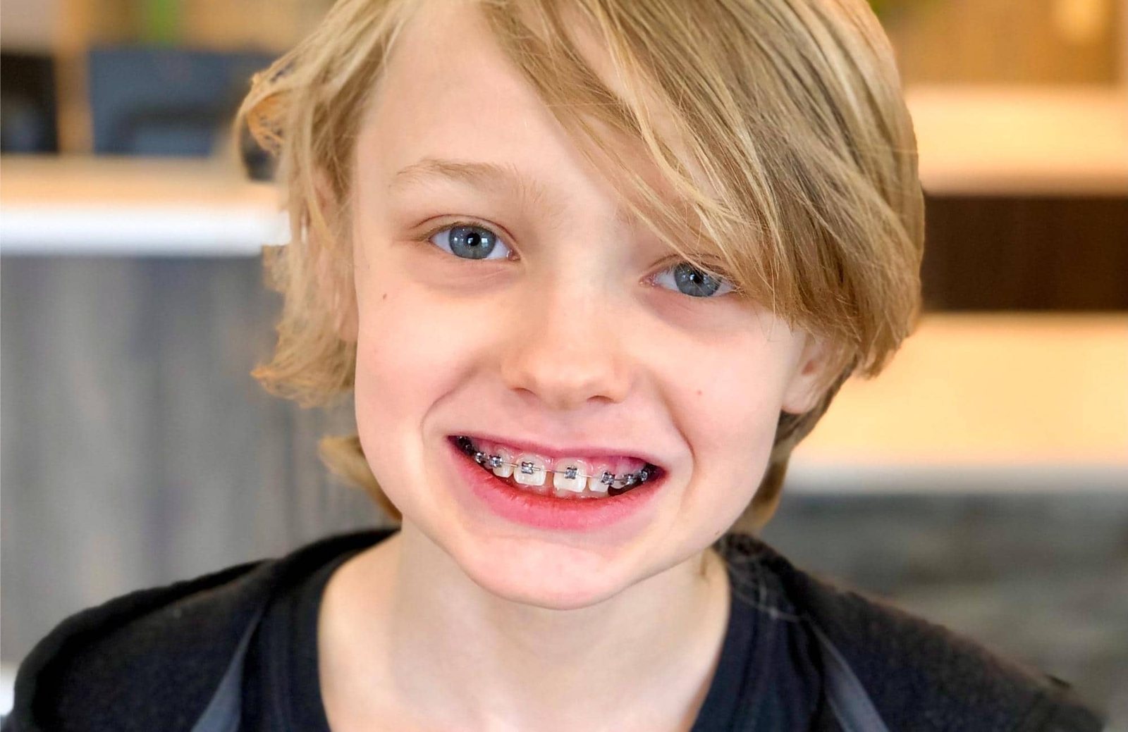 Young patient beginning phase one orthodontic treatment